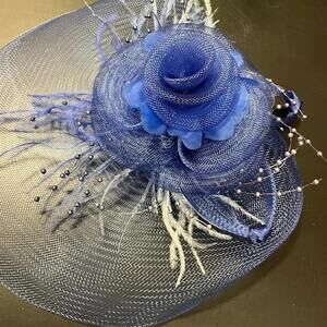 Royal Blue Fascinator Derby Hat